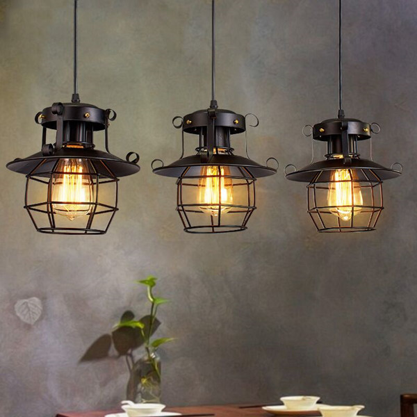 Loft-style 210x210mm pendant lights, industrial vintage iron ceiling lamps for dining areas, bars and cafes PL2178T