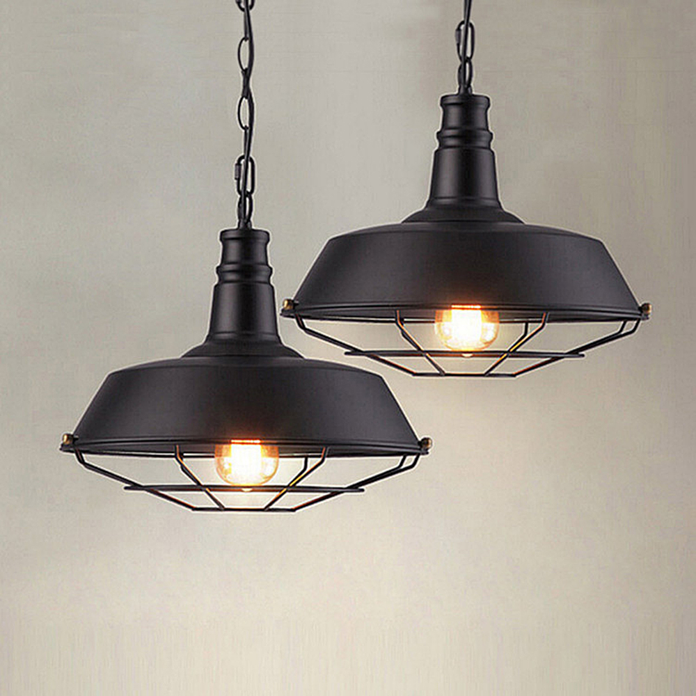 Loft-style industrial American ceiling lamp for living rooms, dining areas, cafes, bars, and porches with a single-head retro iron pot chandelier design
