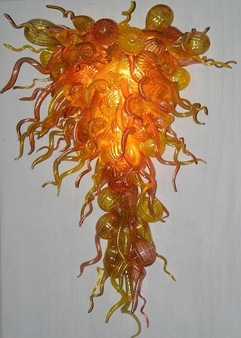 Long elegant crystal chandeliers in Italian style with handcrafted glass pendants