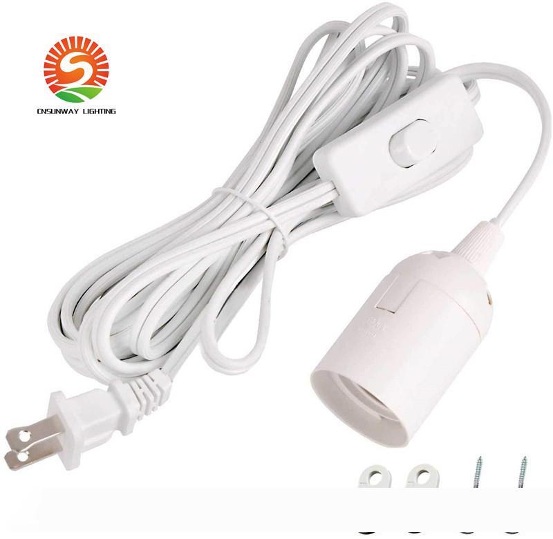 Long pendant light with 12ft cord featuring on/off switch for E26/E27 bulbs