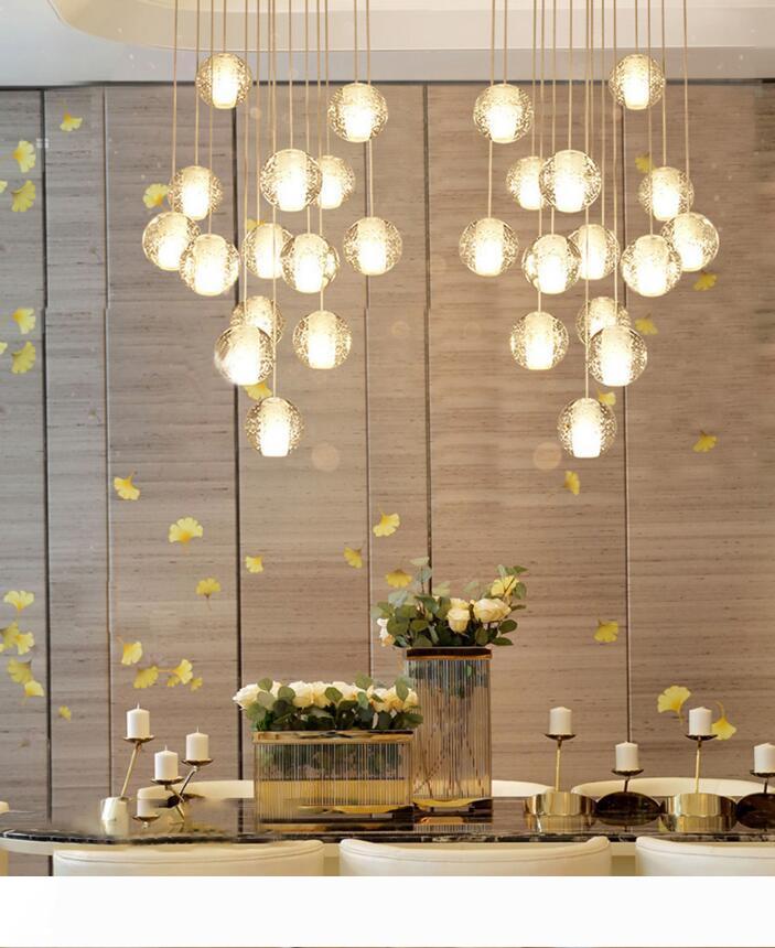 Long stairwell chandelier  
Living room Hall stairwell chandelier  
Lighting K9 Crystal Drop Hanging Lamp  
high ceiling chandelier AC110-240V