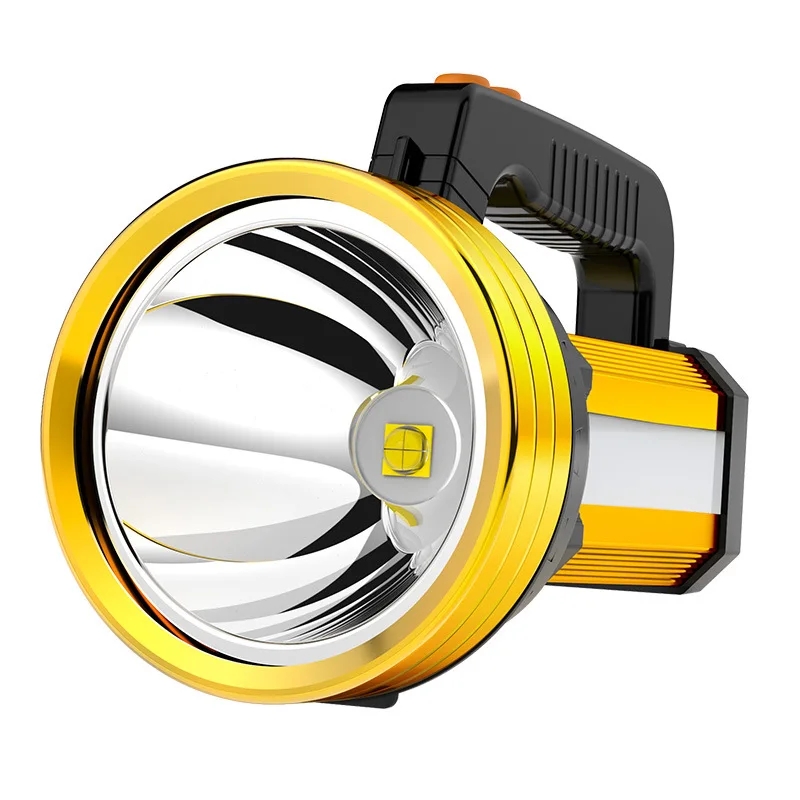 Long-range rechargeable emergency LED flashlight with COB lantern for outdoor camping
