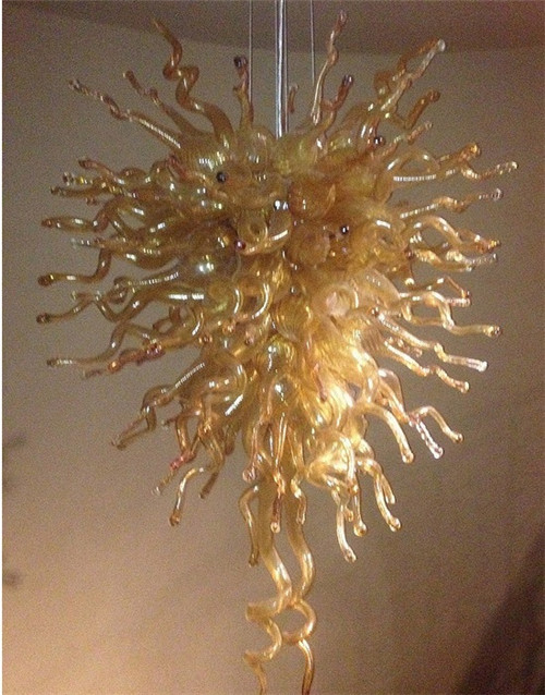 LR1060-New Arrival Beautiful Amber Murano Clear Glass Chandelier Livingroom Decorative Glass Ceiling Lighting LED Decoration Light