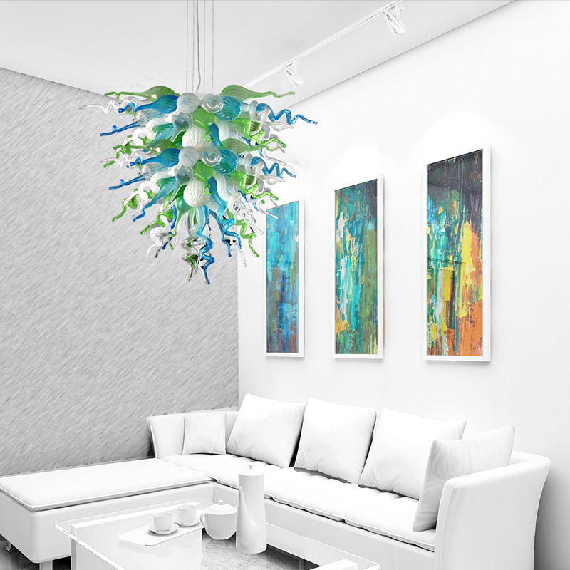 LR1062-Free Shipping High Ceiling Decorative Pretty Chandelier Murano Art Glass Decorative Lighting LED Source Lighting Fixture