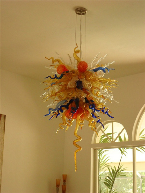 LR940 Customized Hanging Ceiling Light with LED Bulb, Energy-Efficient Glass Chandelier for Artistic Home Decor