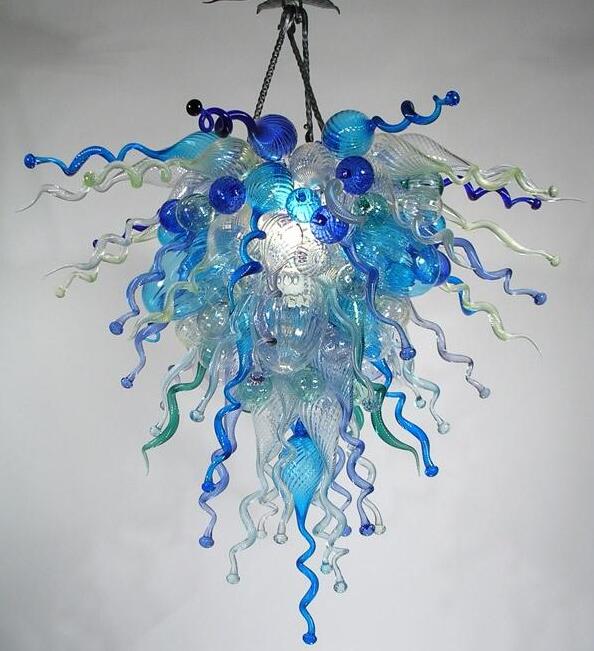 Luxurious colorful LED chandelier with handcrafted Murano glass for elegant home ceiling decor