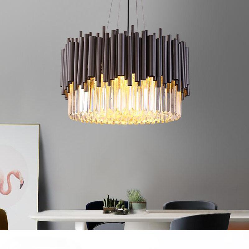 Luxury black crystal chandelier for stylish minimalist living rooms and restaurants