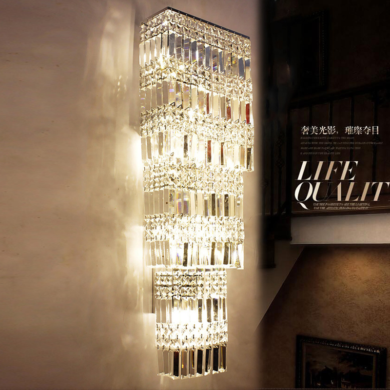 Luxury crystal wall lamp for modern bedrooms, hallways, and clubs with elegant bedside sconce lighting