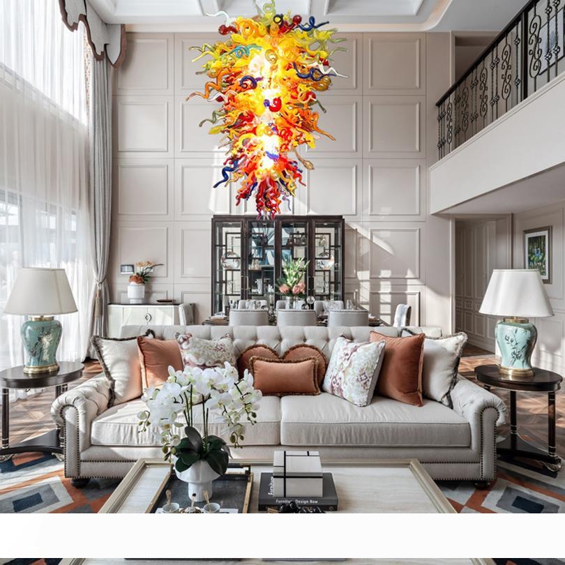 Luxury handcrafted glass chandeliers with modern LED lighting for elegant home decor