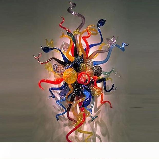 Luxury hanging floral LED wall sconces with European-inspired Murano glass designs for creative corridor lighting
