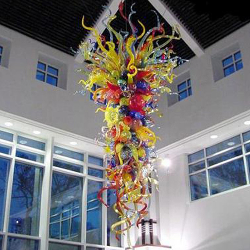 Luxury LED pendant light with modern plume design for villa and mall decoration