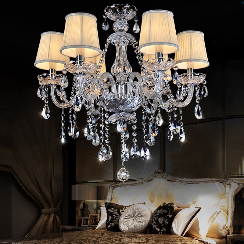 Luxury modern indoor chandelier with crystal accents for dining rooms, clothing stores, bedrooms, and decorative lighting