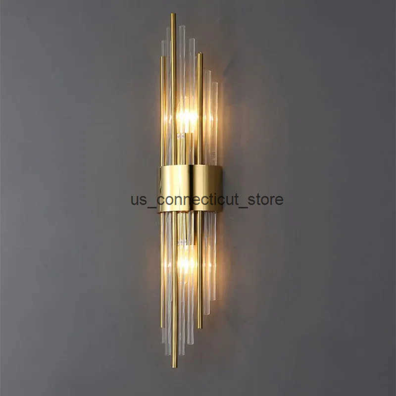 Luxury modern LED wall lamp in gold, perfect for indoor lighting in living rooms, bedrooms, or stairways