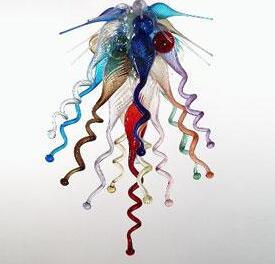 Luxury modern pendant chandeliers with LED lighting and blown glass design for bedroom decor