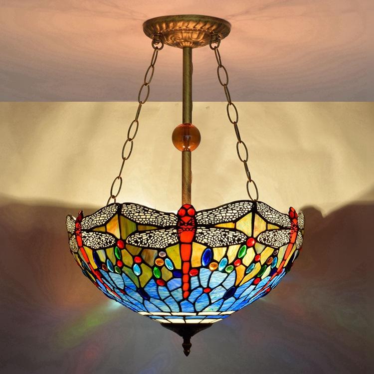 Luxury stained glass lamps for living room, study, bar, and bedroom in Tiffany Baroque and European styles
