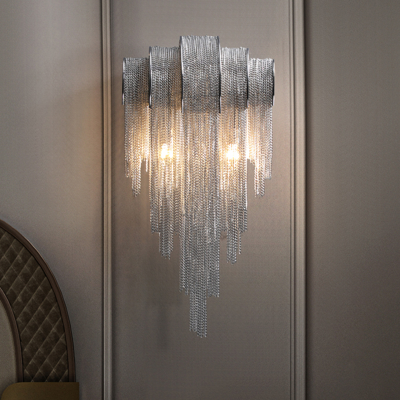 Luxury tassel wall lamp for salon, living room, staircase, corridor, or bedroom vanity lighting in Nordic style