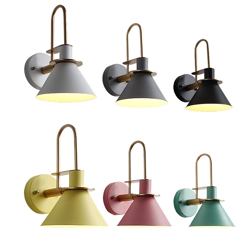 Macaron American Modern Simple Wall Lamp LED Bedroom Bathroom Bedside Light Bar Restaurant Indoor Aisle Art