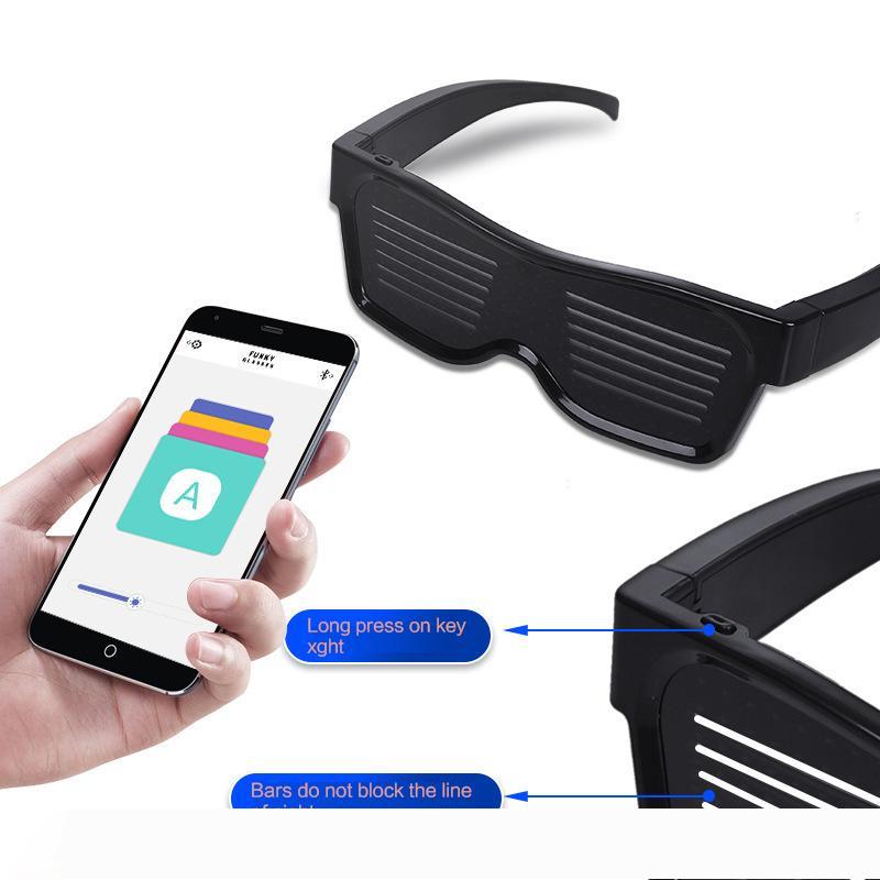 Magic Bluetooth LED Party Glasses APP Control Luminous Glasses EMD DJ Electric Syllables Glow Party Supplies