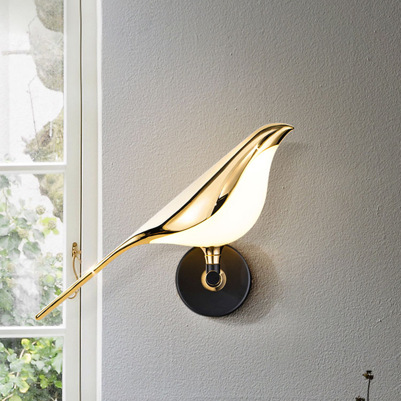 Magpie Creative Wall Lamp: Modern Minimalist Luxury Lighting for Bedrooms, Living Rooms, and Hallways with LED Mirror Design