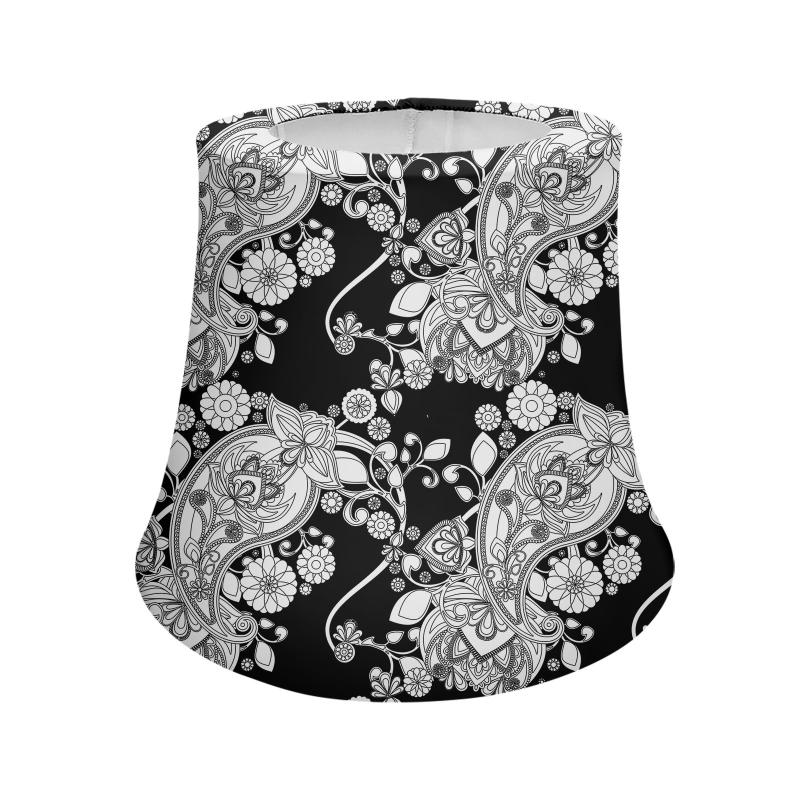 Mandala Paisley Lotus Print Fabric Lamp Shade Cover for Floor Lamps, Polyester Table Cloth