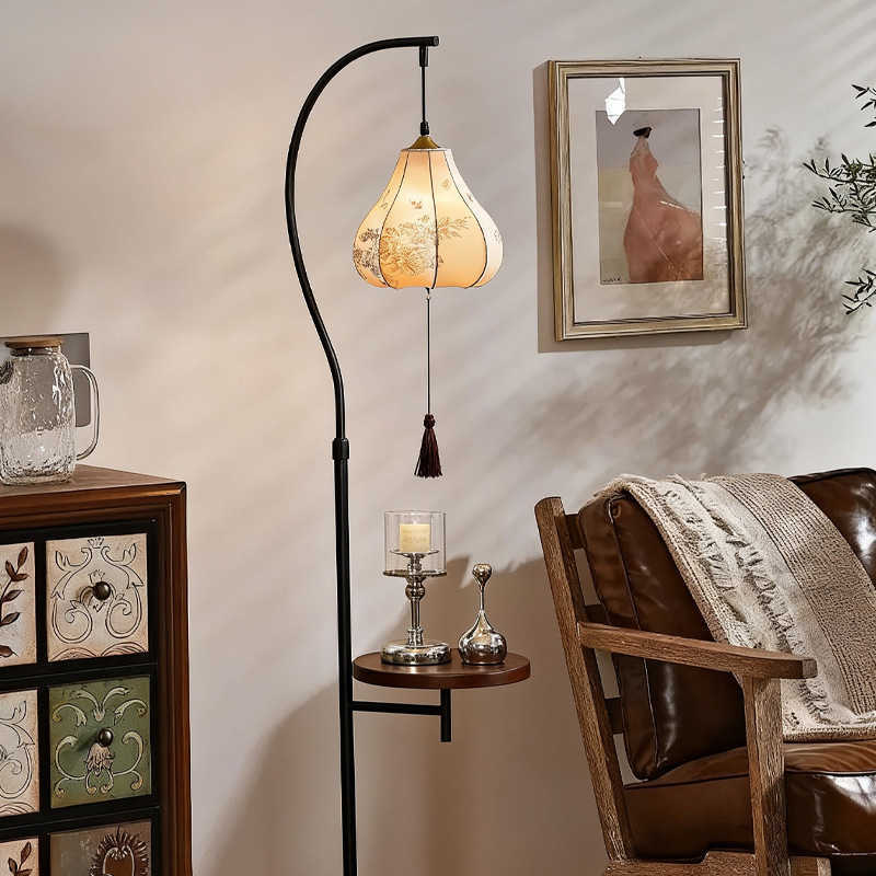 Mid-century modern floor lamp for the sofa, featuring elegant American retro design with Feng-style aesthetics