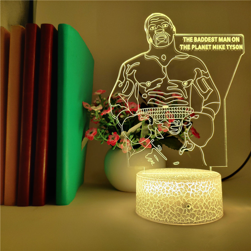 Mike Tyson LED night light with Bluetooth base for gym or bedside ambiance