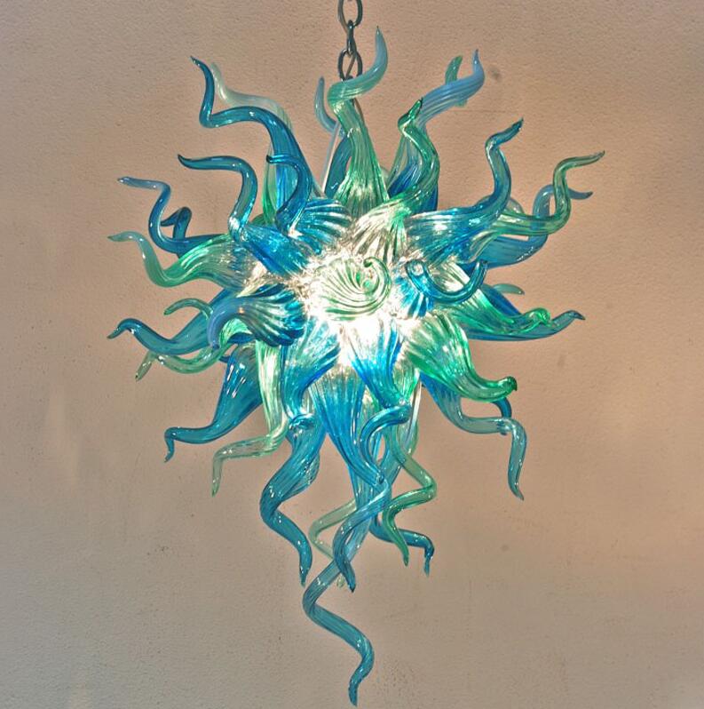 Mini Blue LED Pendant Light - Handcrafted Marine-Inspired Chandelier