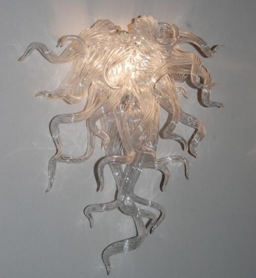 Mini crystal white lamps in Murano glass wall sconce art decor style