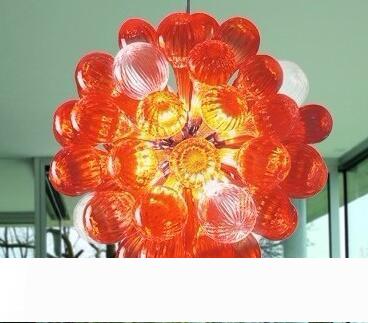 Mini LED chandelier with blown glass balls for modern home decor