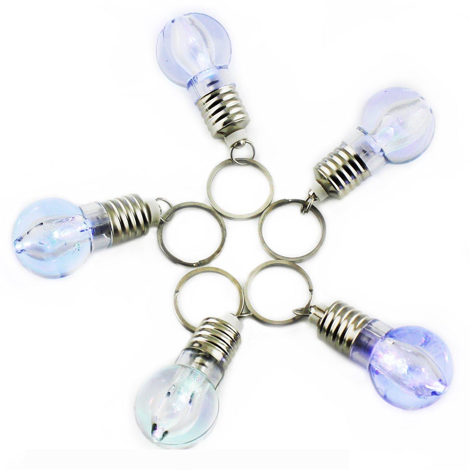 Mini LED keychain flashlight with battery-powered bulb lighting