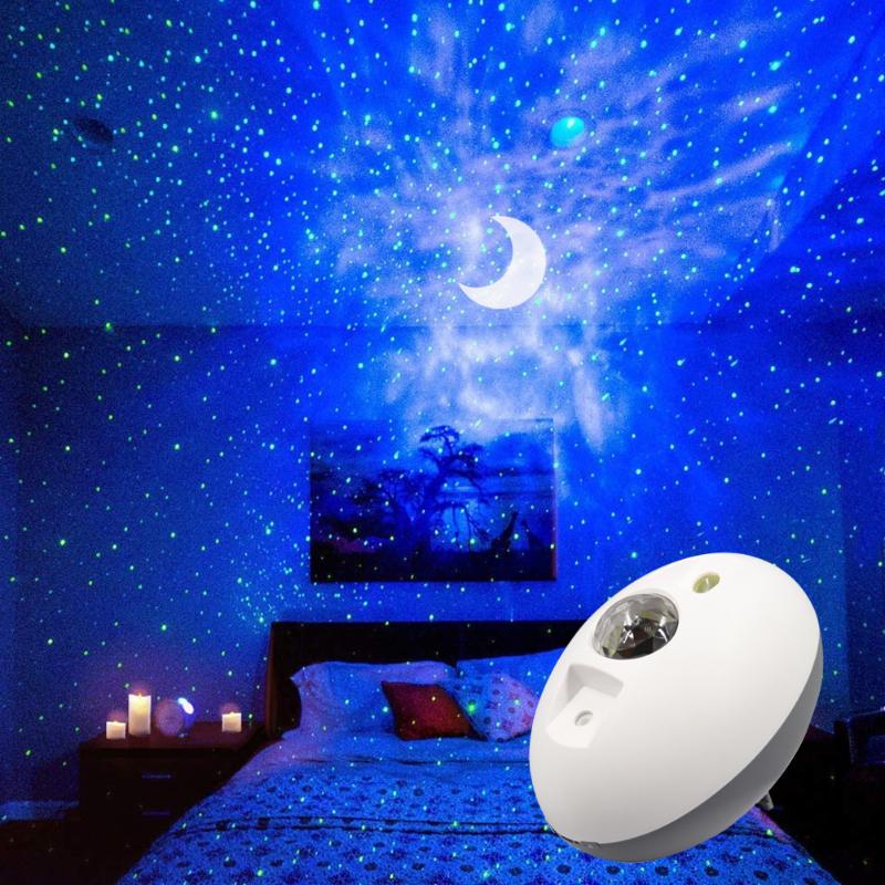 Mini LED starry sky projector with remote for home ambiance and TV decor