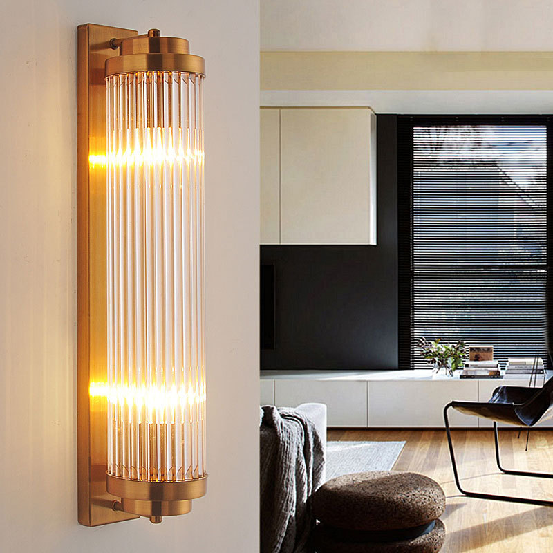 Minimalist living room wall lamp for villas, clubs, and model homes with stylish crystal lighting for modern dining and bathrooms