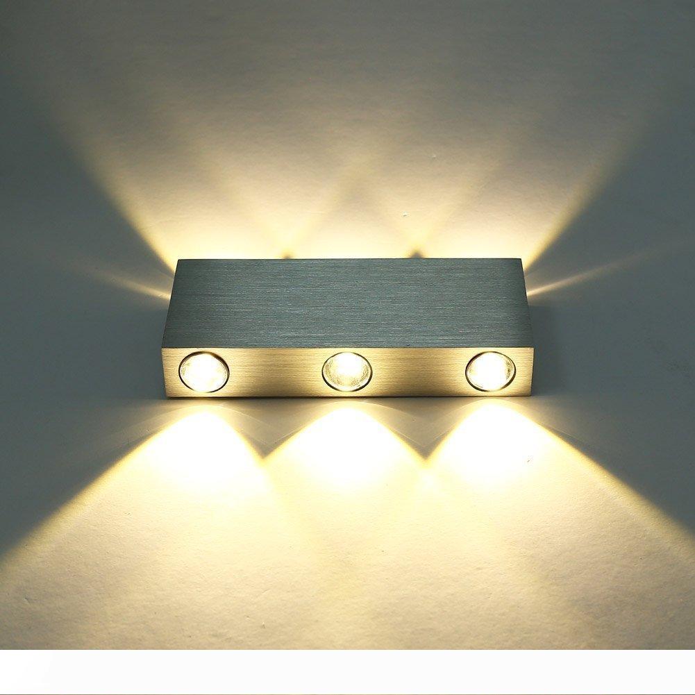 Modern 18W high-power LED wall sconce with 6 LEDs, featuring up-down lighting and a convex mirror design for stylish decor