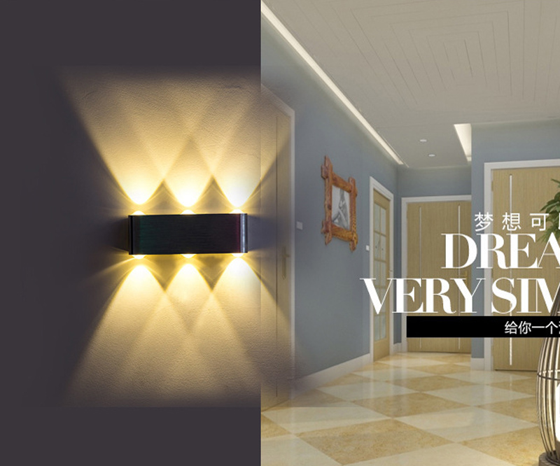 Modern 6W/8W aluminum LED wall lights with scattering design for indoor and outdoor use