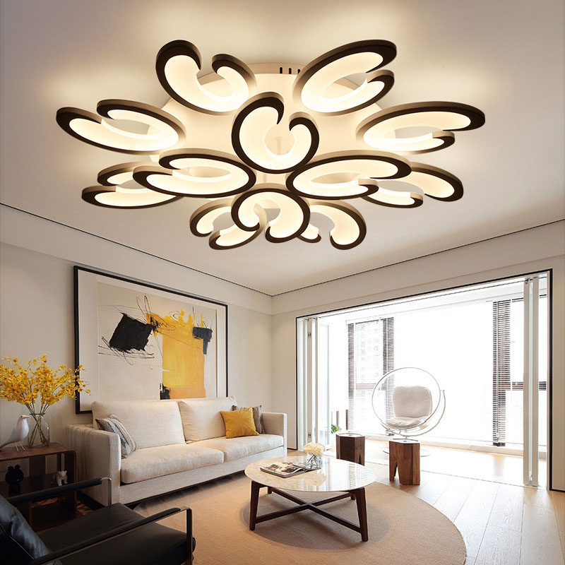 Modern acrylic ceiling light with floral LED design for bedrooms and living rooms
