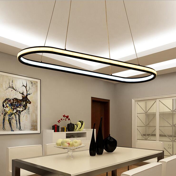 modern aluminum LED chandeliers with double glow for stylish living, dining, and kitchen spaces