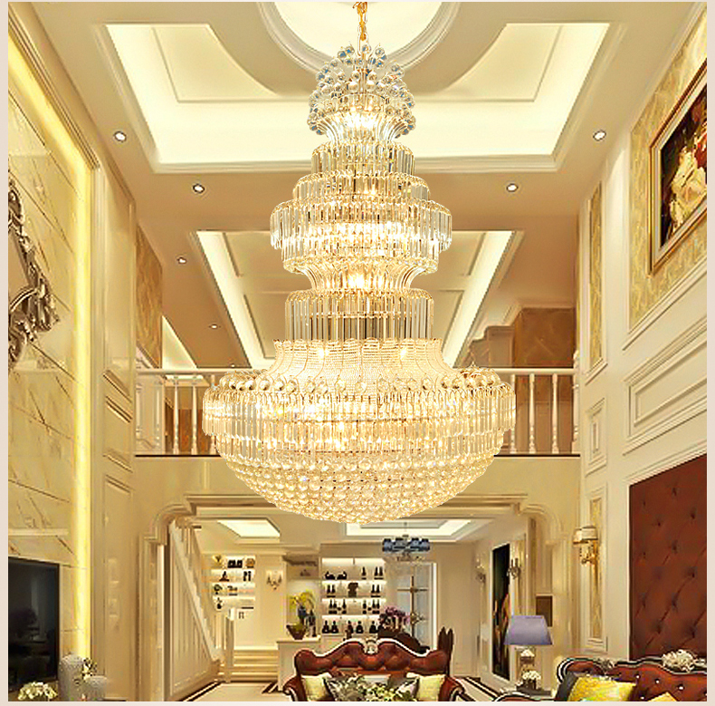 Modern American LED crystal chandeliers for luxurious hotel and home indoor lighting, available in 80cm and 100cm diameters