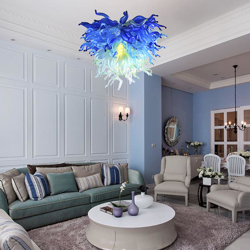 Modern Art Deco Clear Glass Chandelier Light 100% Hand Blown Glass Pendant Lamps Bedroom Decor Italian Chandelier