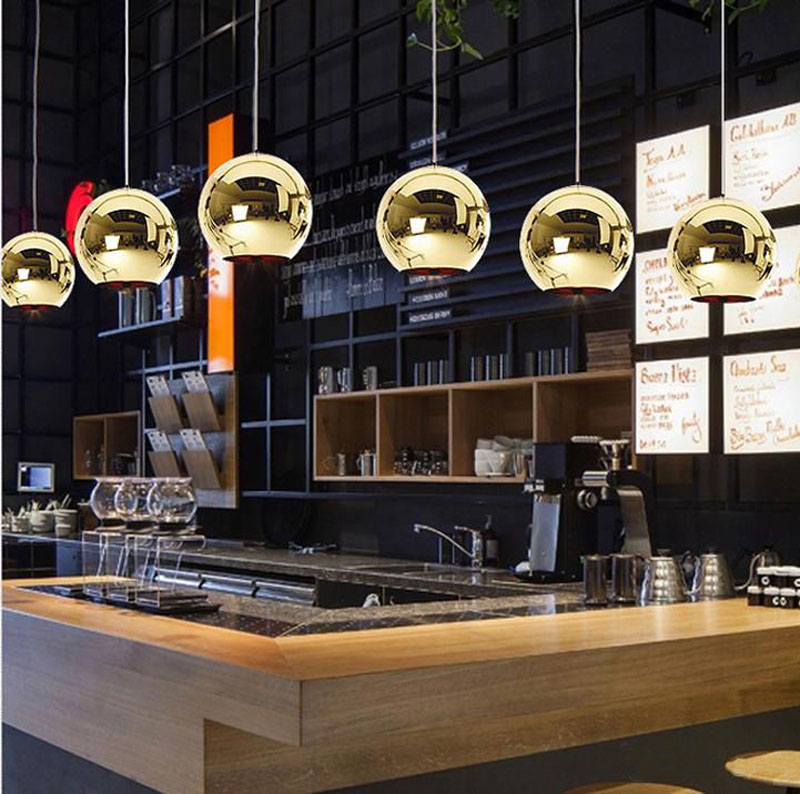 Modern Art Glass Ball Lamp for stylish cafes, stores, clubs, and bars as an elegant indoor pendant light