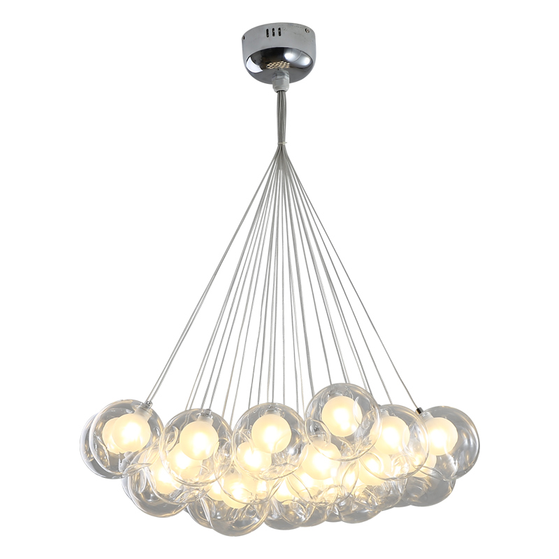 Modern Art Glass LED Pendant Light with Glass Ball Chandelier Design for DIY Living and Dining Room Lighting