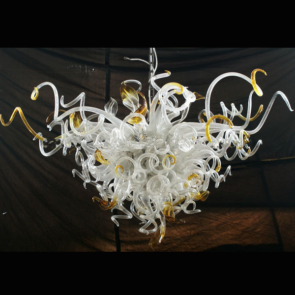 Modern artistic glass lamp with tadpole-shaped tubes for elegant hotel lobby lighting and wedding crystal chandeliers