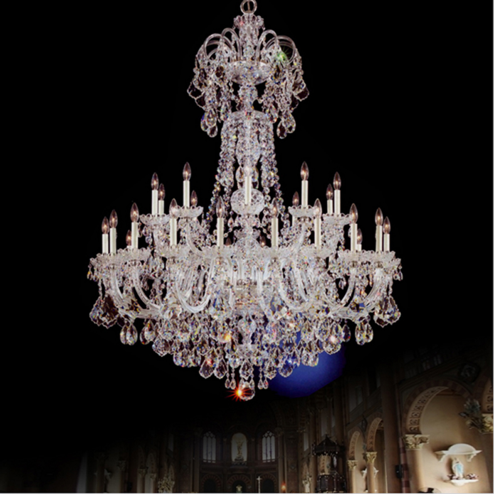 Modern banquet hall's K9 large crystal LED chandelier for sales lobby, spiral villa living room, and duplex building staircase