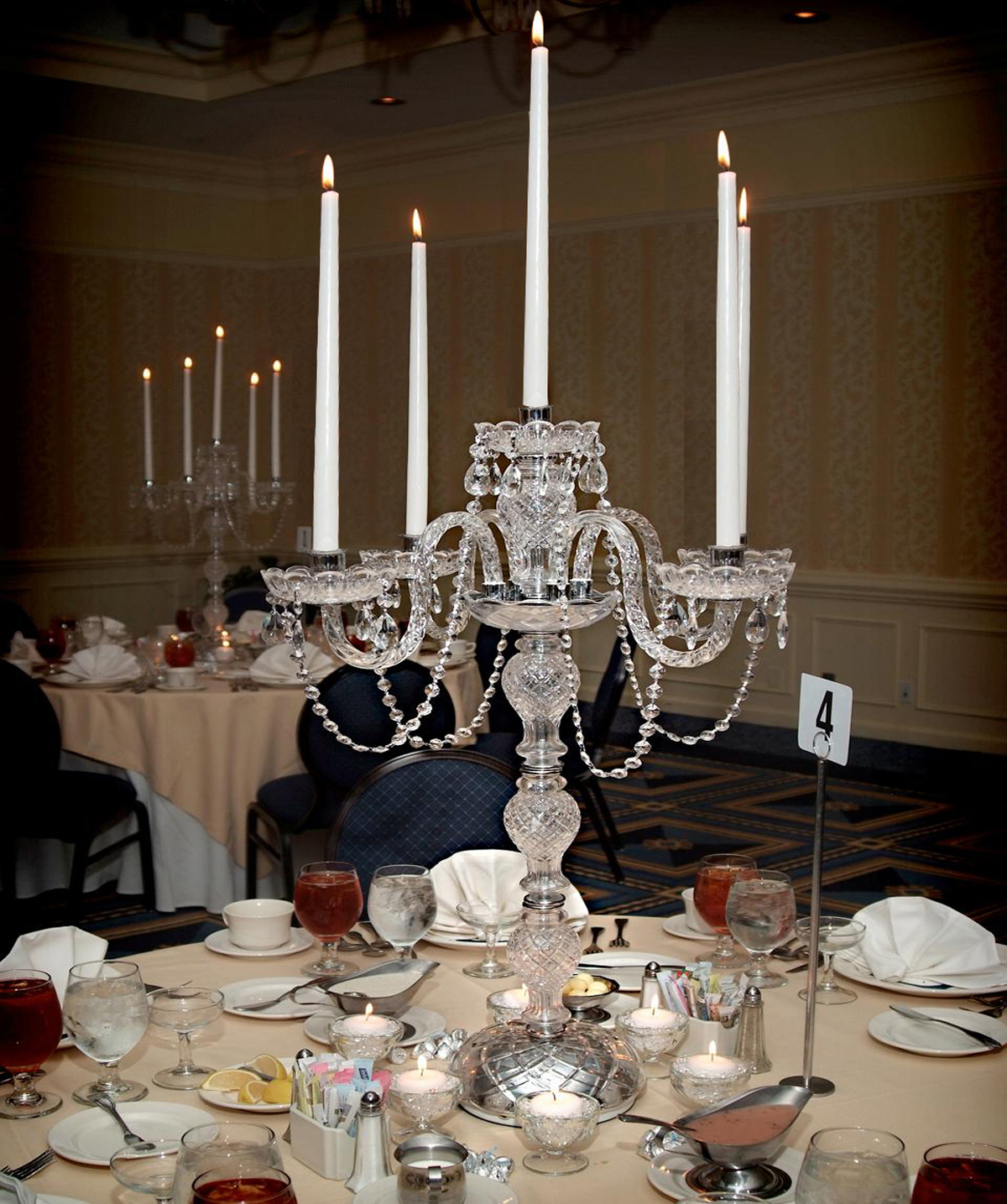 Modern chrome bedroom lamps with crystal and glass centerpiece decor