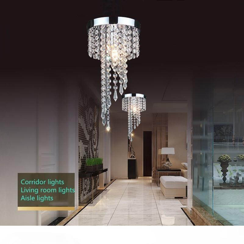 Modern chrome LED crystal chandelier with golden lustre for ceiling pendant lighting