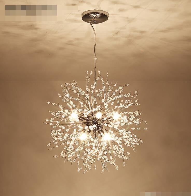 Modern crystal chandelier lighting fixtures with hanging chains for staircases and loft spaces