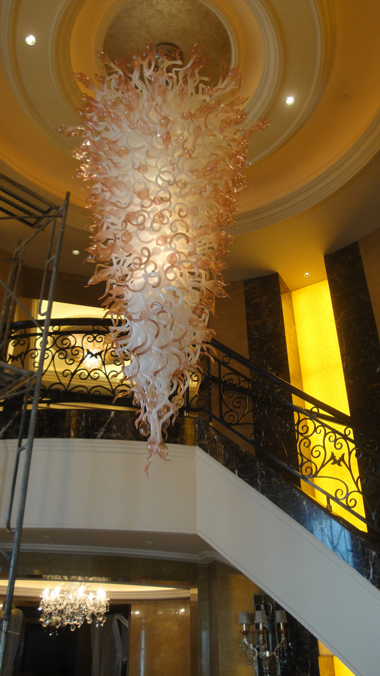 Modern Crystal Chandelier Style Murano Glass Large Long Chandelier Staircase Pendant Light for Foyer Hotel Living Room Art Decor New Arrival