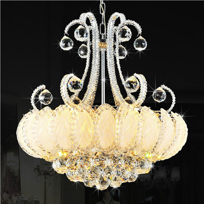Modern crystal chandeliers in silver and gold finishes for elegant European-style indoor lighting