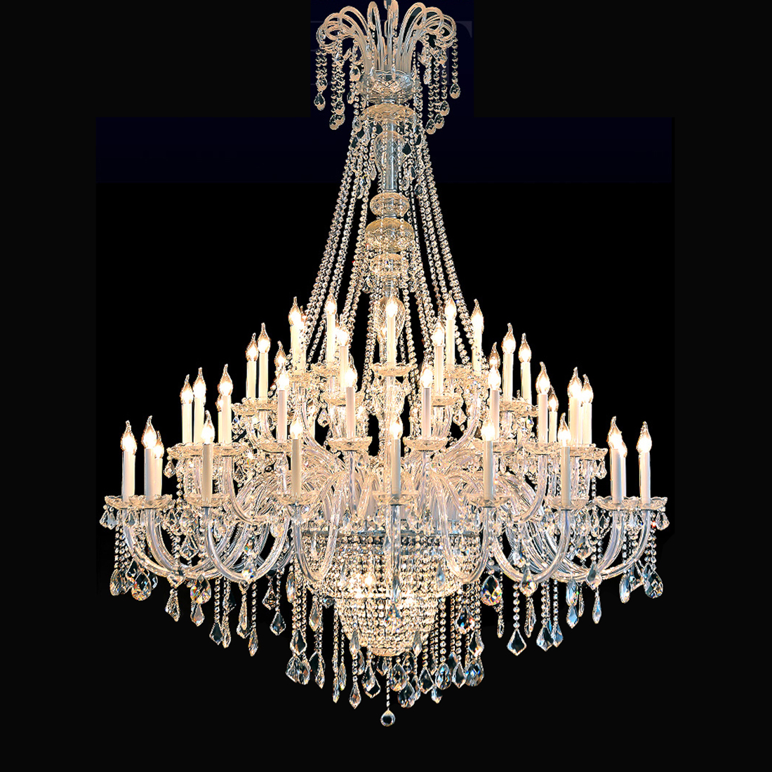 Modern crystal chandeliers with Bohemian style pendants for spacious living rooms and grand halls, featuring Nordic-inspired indoor lighting designs