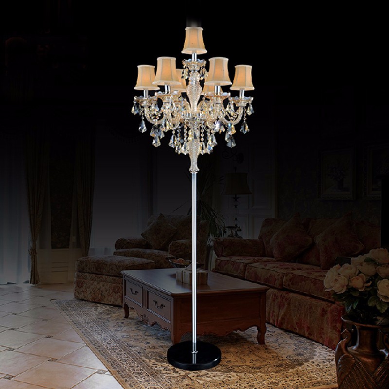 Modern crystal floor lamps for stylish bedroom and living room illumination