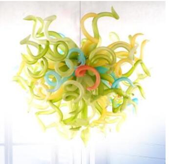 Modern Crystal Green LED Pendant Ceiling Chandelier with Free Shipping Murano Glass Lighting